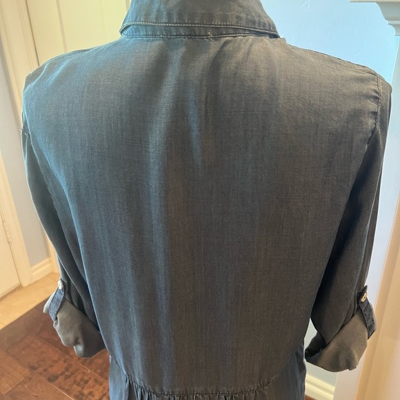 Tommy Bahama 100% Tencel Blue Button-Up Shirt Dress Size S/P Front Pockets - Picture 11 of 13